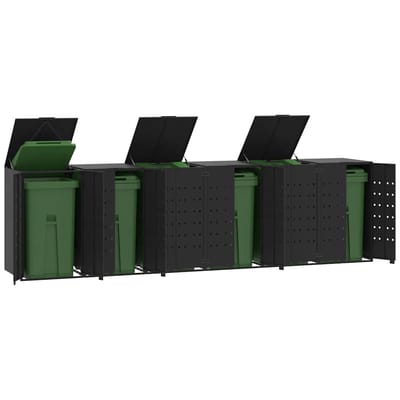 vidaXL - Containerberging - voor - 6 - containers - 414x79x117 - cm - staal - zwart