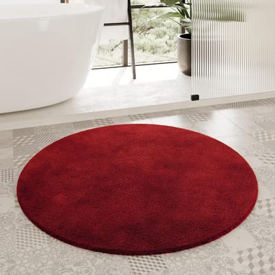Ronde Pluizige Badmat 90 cm - Antislip en Wasbaar