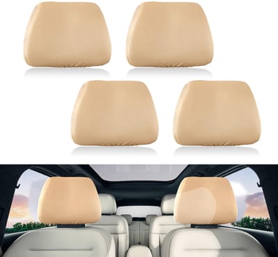 Allecto - Auto Hoofdsteun Covers - Stofdicht - Wasbaar - Off White - Universele Hoofdsteun Protector - Geschikt voor Auto, Truck en Bus
