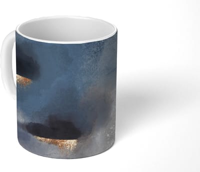 Mok - Koffiemok - Wolken - Gold - Abstract - Mokken - 350 ML - Beker - Koffiemokken - Theemok