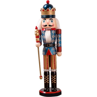 Ornements Soldat Casse-Noisette 38cm Figurine Casse-Noisette Ornements en Bois pour Maison Fête de Noël