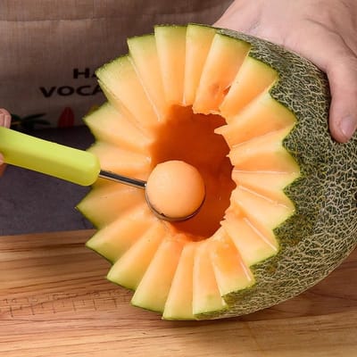 3-in-1 Fruitsnijder - Fruitsnijder - Fruitsnijder van roestvrij staal - Set van 3 stuks voor het snijden van watermeloen
