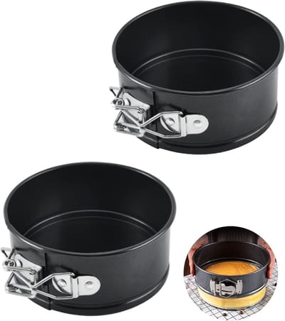 2 stuks Mini Springvorm Kleine Cakevorm, Rond 11 cm Taartvorm, Anti-aanbaklaag Koolstofstaal Kleine Bakvorm, voor Het Maken Van Taarten en Desserts