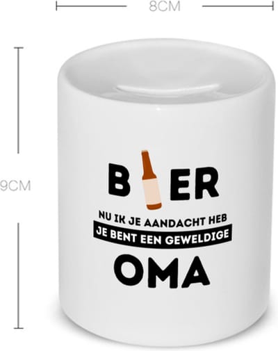 Akyol - bier, nu ik je aandacht heb je bent een geweldige oma Spaarpot - Oma - de beste oma - verjaardagscadeau - verjaardag - cadeau - cadeautje voor oma - oma artikelen - kado - geschenk - gift - 350 ML inhoud