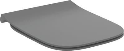 Toiletbril Duroplast - WC-bril Deksel - Eenvoudige Reiniging - Softclose & Quick Release - 45 x 36 cm - Glanzend Grijs