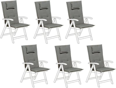 TOSCANA/JAVA - Tuinkussen set van 6 - Grijs - 50 x 70 cm - Polyester