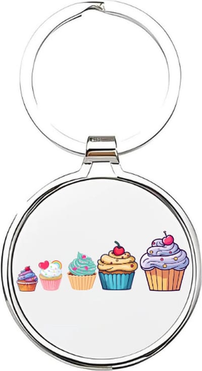 Akyol - cupcake Sleutelhanger - Cupcake - liefhebbers van cake - cake - bakkerij - cakejes bakken - cupcakejes - bakker - patiserie - sleutelhanger voor een bakker - taart - 4 x 7,5 CM