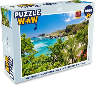 Puzzel Tropische palmbomen voor het uizicht op Maui - Legpuzzel - Puzzel 1000 stukjes volwassenen