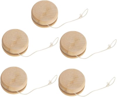 Houten Yo-yo Set - Draagbaar Educatief Speelgoed - Buiten Spelen - Duurzaam Slijtvast Materiaal - 6cm Diameter - Natuurlijk Hout