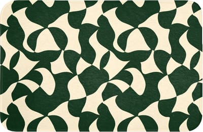 WC mat 60x40 cm - Antislip - Groen - Organische vlakken - Crème - Toiletmat - Vloermat - Douchemat - Toilet tapijt - Toiletmatten