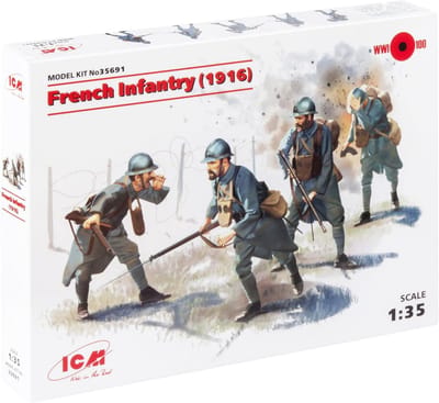 Modelbouwset Geschiedenis: Franse Infanterie WO1 - Figuren om te Monteren en Schilderen