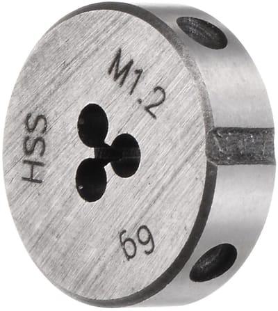 Dailygoods- Draadmatrijs M1,2 x 0,25 - Verstelbare Ronde Matrijs - Hoge Snelheid Staal - Voorbewerking Externe Draden - Geschikt voor Metaal/Kunststof - Voor Soepel Snijden - Draadsnijmatrijs