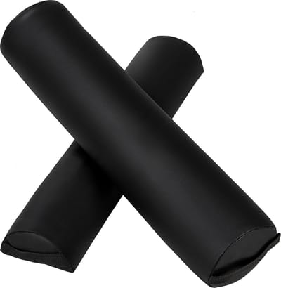 tectake® Comfortabele set massagerollen - Ondersteuning en positionering voor massagetafel - Kussens voor nek, rug, therapie en wellness - Afmeting volledige rol (L) 62 x ø 14,5 cm - Afmeting halve rol (LxBxH) 64 x 14 x 8 cm - Zwart