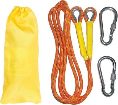 Dynamisch 8mm Klimtouw voor Outdoor Activiteiten - Statisch Touw voor Brandbestrijding, Parachutespringen en Kamperen met 2 Stalen Haken