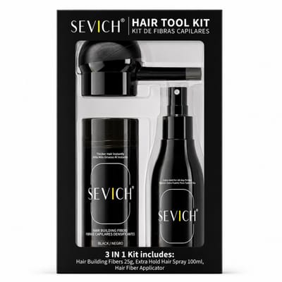 Haarverdikkings Starterset - 25g Hair Building Fibers - Donkerbruin - 100ml Extra Hold Hair Spray - Sprayapplicator - Verbergt Haaruitval en Dunner Wordend Haar - Direct Voller Haar