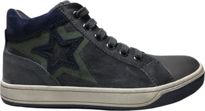 Naturino mt 33 veter rits navy ster hoge lederen sneakers Alfie Grijs navy