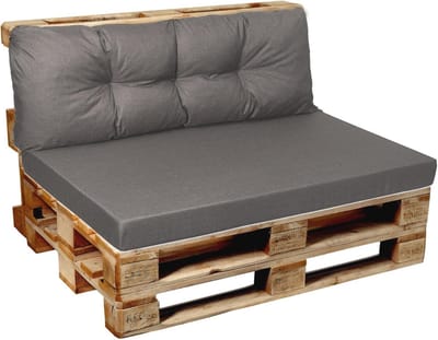 Palletkussens Set - Zitkussen Rugkussen - Terras Meubels - Waterdicht Polyester - 120x60 cm - Grijs