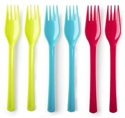 Plasticforte Vorken - kunststof - 24x - herbruikbaar plastic - 19 cm - BBQ / Verjaardag / Camping / Party