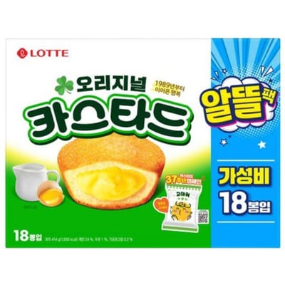 Lotte Custard Cake 18 Stuks 414g (Origineel / Yams & Melk) Original