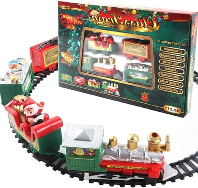 Kerst Elektrische Treinset - Kersttrein Speelgoed - Kerstdecoratie Huis - Met Kerstman Figuur - 216 cm Baanomtrek - Multicolor