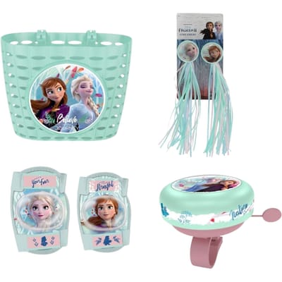 Frozen fietssets; mand, bel, franjes, knie- en elleboogbeschermers