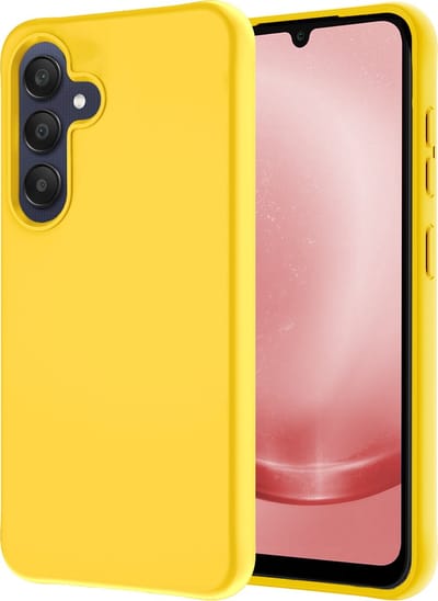 Hoesje - Geschikt voor Samsung Galaxy A25 - Sterk & Shockproof - Hoes Cover - Siliconen Case - Geel
