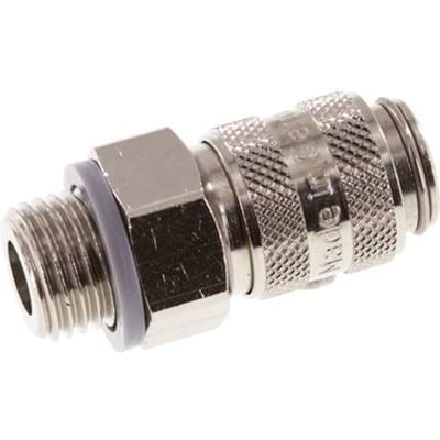 Vernikkeld Messing DN 5 Luchtkoppeling Snelkoppeling G 1/4 inch Buitendraad Double Shut-Off - CLS5-M-BN-SV-014