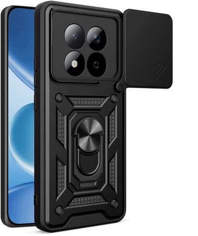 MobyDefend Hoesje - Geschikt voor Xiaomi Redmi Note 15 Pro Plus 5G - Pantsercase Met Draaibare Ring - Zwart