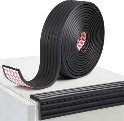 Zelfklevende Schuimrandbescherming, 6 m, 8 cm Breed en 0,8 cm Hoog, Multifunctionele Hoekbescherming voor Meubels, Veiligheid en Schadepreventie (Zwart)
