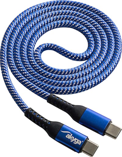 Akyga AK-USB-37 USB-kabel USB-C stekker, USB-C stekker 1.00 m Blauw