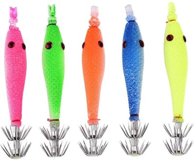 Dailygoody - Squid Jig Haken - Silicone Kunsthaken - Duurzaam en Levensecht - 5 Stuks - Vissen Accessoires - Ideaal voor Inktvisvisserij