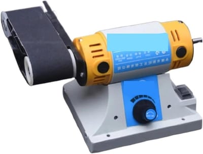 Bandschuurmachine Bankpolijstmachine - Tafelslijpmachine Polijstmachine - Sieraden Polijsten - Traploze Snelheidsregeling - 350 x 50 mm - Grijs