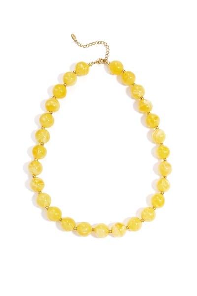 Honey Bead Ketting | RVS & Acryl | Kralen Ketting | Geel | Beste Cadeau voor haar