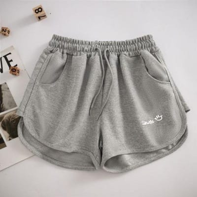 Wafel Sportshorts voor Dames Zomer Koreaanse Stijl Elastische Taille Los Slankmakend A-lijn Wijde Pijpen Broek Huisbroek 2XL