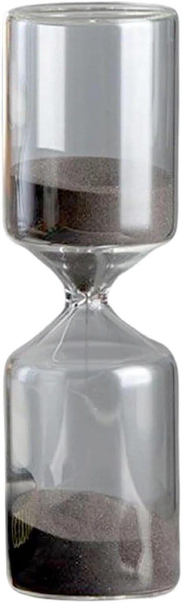 Zandloper Timer - Zandloper Klok - Tijdmanagement Hulpmiddel - Visuele Tijdsindicatie - 15 cm - Zwart