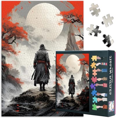 Legpuzzel 1000 Stukjes - Puzzel Volwassenen - Ontspannend Tijdverdrijf - Japanse Kunst Design - 70x50 cm - Warrior