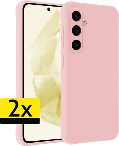 Hoesje - 2 Stuks - Geschikt voor Samsung Galaxy A35 - Sterk & Shockproof - Case Siliconen - Back Cover - Telefoon Hoes - Telefoonhoesjes - Lichtroze