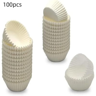 100 stuks Voedselkwaliteit Bakbeker Cupcake Vetvrij Wikkelpapier Cupcake Cake Bakvorm Decoratiegereedschap Muffin Vormpjes Papieren Bekertje Bakvormen gray