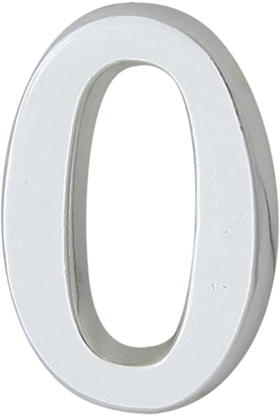 DOMINO SP-"0" - Luxe Zelfklevend Deurnummer - Glans Chroom - Cijfer 0 - Hoogte 50mm - Voor Deur en Brievenbus - 1 Stuk