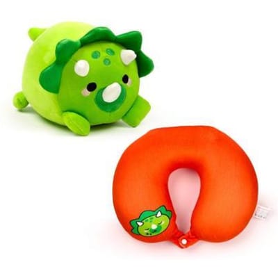 “Swapseazzz Adorasaurs Dinosaurus Nekkussen - 2-in-1 Pluche Reiskussen - Kinder Knuffel - Reisaccessoire”