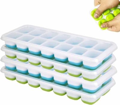 ijsblokjesvorm met deksel, 4 stuks ijsblokjesvorm BPA-vrij, ijsblokjesbak, eenvoudig los te maken ijsvormen voor de vriezer, whisky, cocktail