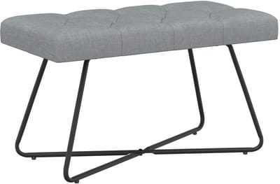 vidaXL - Bank - met - knopen - tufting - Lichtgrijs - 80 - x - 40 - x - 46 - cm - Stof