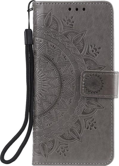 Shop4 - Samsung Galaxy M51 Hoesje - Wallet Case Mandala Patroon Grijs
