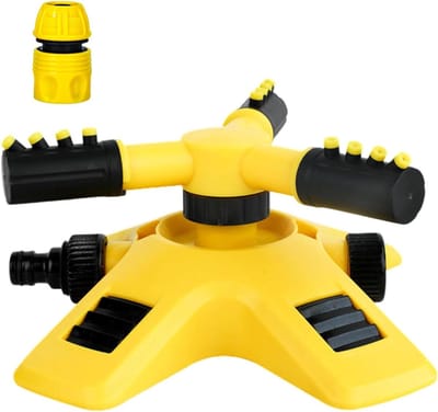 Tuinsproeier Gazon - Gazonsproeier Automatisch - Planten Water Geven - 360 Graden Roterend - 19 x 8.5 cm - Geel