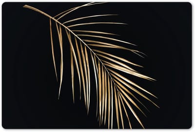 Placemats 45x30 cm - Placemat kunststof - 1 stuk - Planten - Goud - Zwart - Bladeren - Luxe - Borden onderleggers - Decoratie voor op tafel - Keuken tafeldecoratie accessoires - Vinyl onderlegger - Tafelversiering