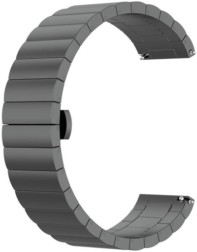 Stalen bandje - RVS - geschikt voor Garmin Venu (2 Plus) / Venu SQ (2) / Vivomove (Style - Sport) / Vivoactive 3 / 5 / 6 / Forerunner 55 / 165 / 245 / 645 / 570 - 42mm - space grey
