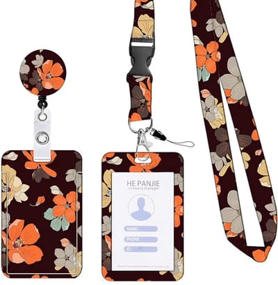 Travel Cords - Pashouder Set Vintage Flowers - 4 in 1 set - pashouder - keycord - badgehouder - telefooncord - stevig - werk - school