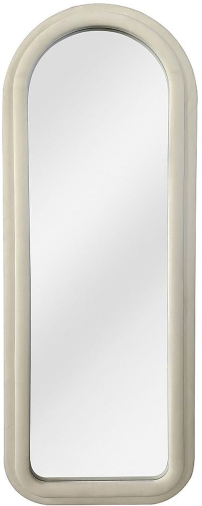 Vente-unique Fluwelen boogvormige spiegel - B. 60 x H. 160 cm - Crème - RISALI