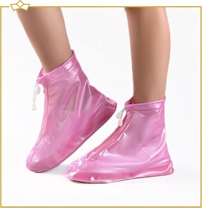 ATTREZZO® Regenschoenen overtrek – duurzaam - regenhoes – waterdicht en anti slip – Roze - maat 36-37