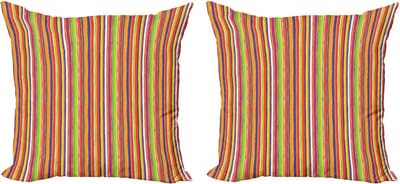 ABAKUHAUS Gestreepte decoratieve kussenhoez 2 stuks, Barcode Art Lines, 45x45 cm, meerkleurig